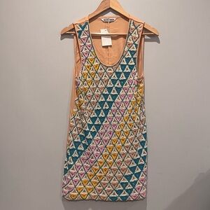 NEVER WORN! Walter Baker - Multi Color Beaded Shift Dress